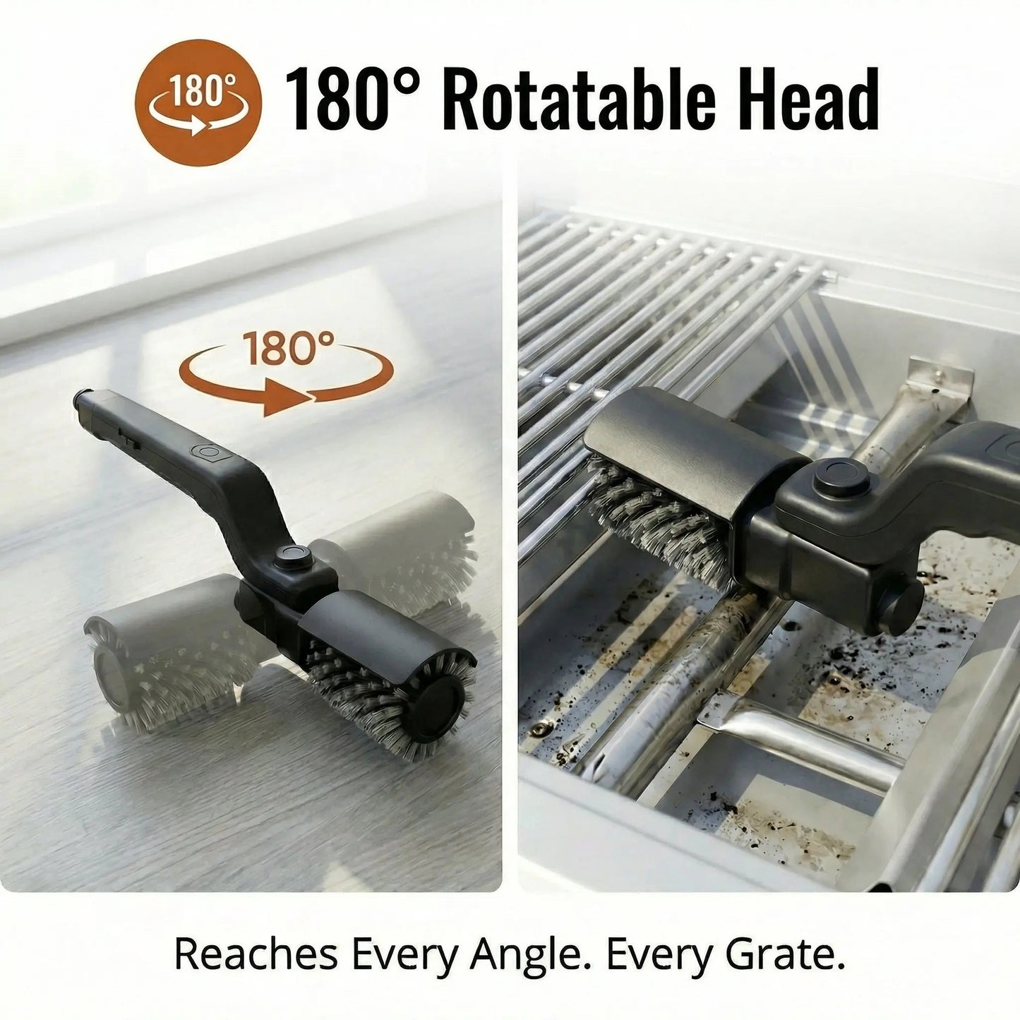 Grill Scrubber with Swiveling Head | Quick Grill Cleaning | Safe Bristle Design | GrillPro