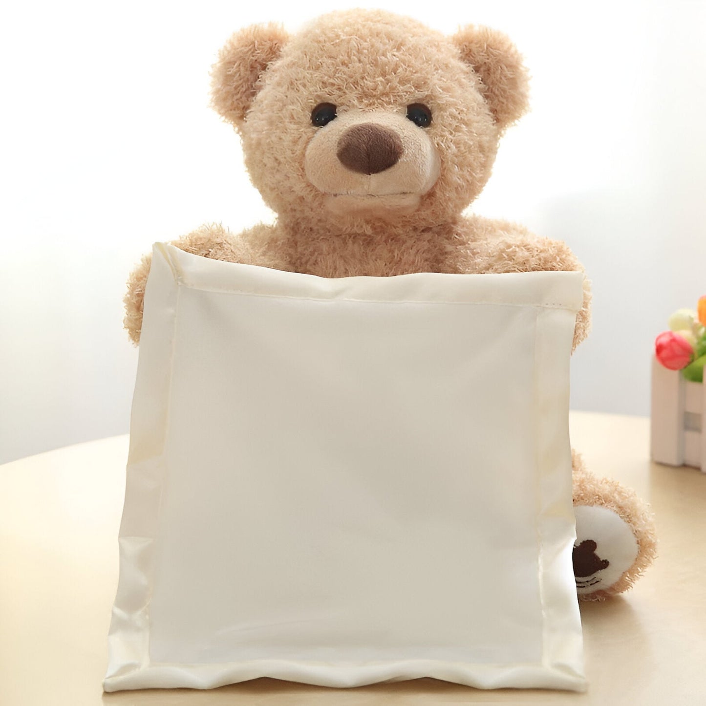 CuddleJoy Interactive Peekaboo Plush Bear for Toddler Play