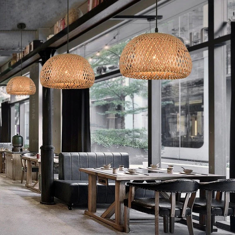 Handcrafted Bamboo Pendant Light – Cozy Glow Through Natural Weave