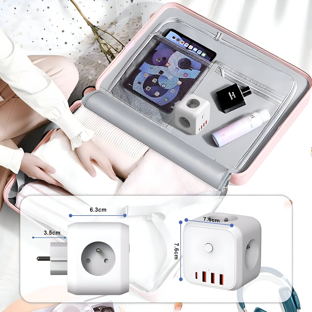 Cube Power Board | Multi-Socket | Overload Safety with On-Off Switch | PowerCube