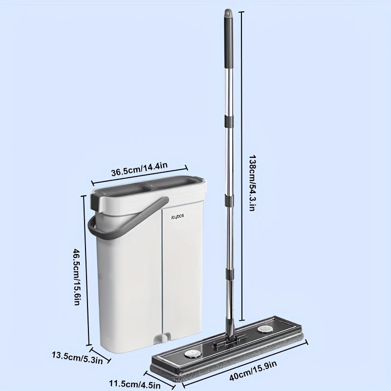 Flat Mop Set with Bucket and Wringing System