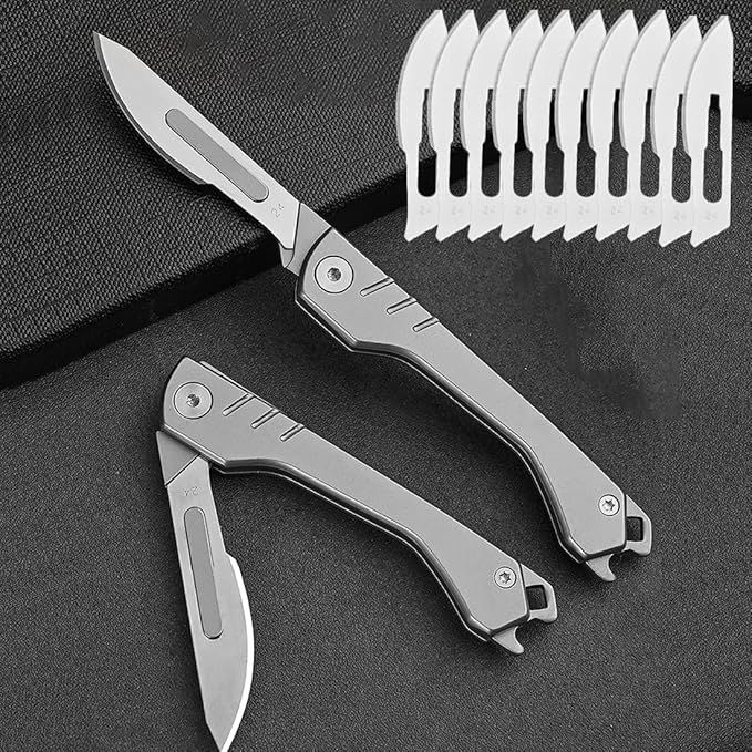 Folding Scalpel Knife with Replaceable Blades for Precision Cutting