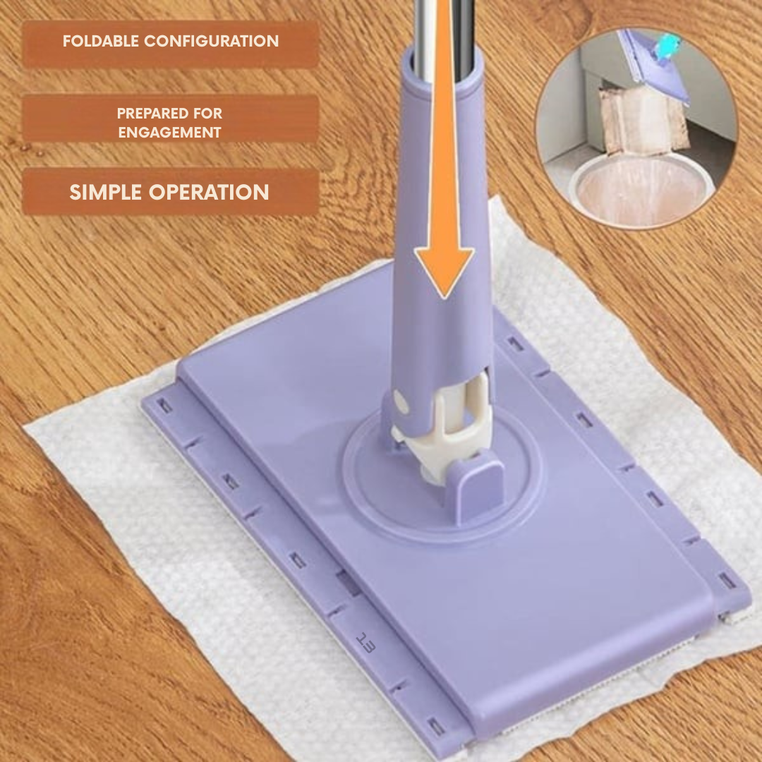 Floor Cleaner | Flat Mop with 360° Rotating Head | Touchless Pad Replacement | MopMate