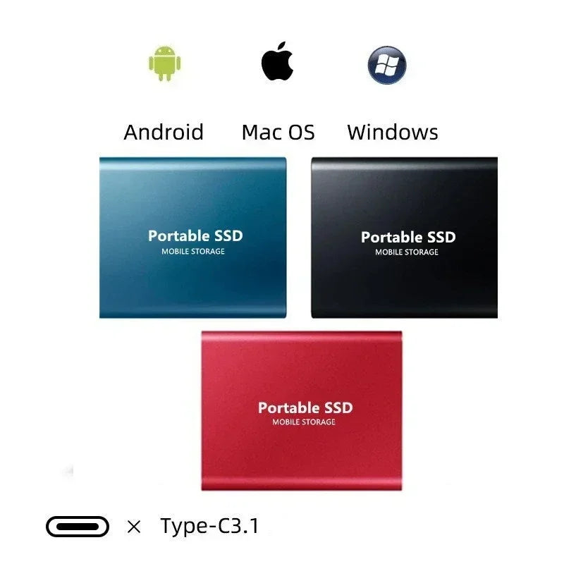 External Storage | Portable SSD 128GB | USB 3.1 & USB-C | Ultra-Compact | Shock-Resistant Design | DataVault