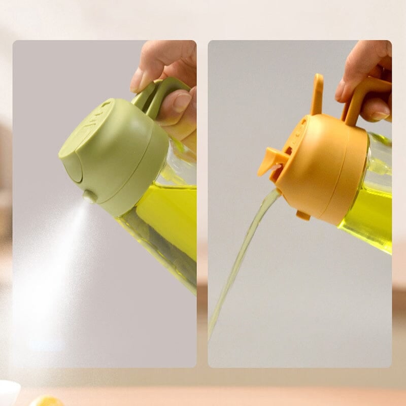 Dual-Function Glass Oil Dispenser and Sprayer for Kitchen Applications