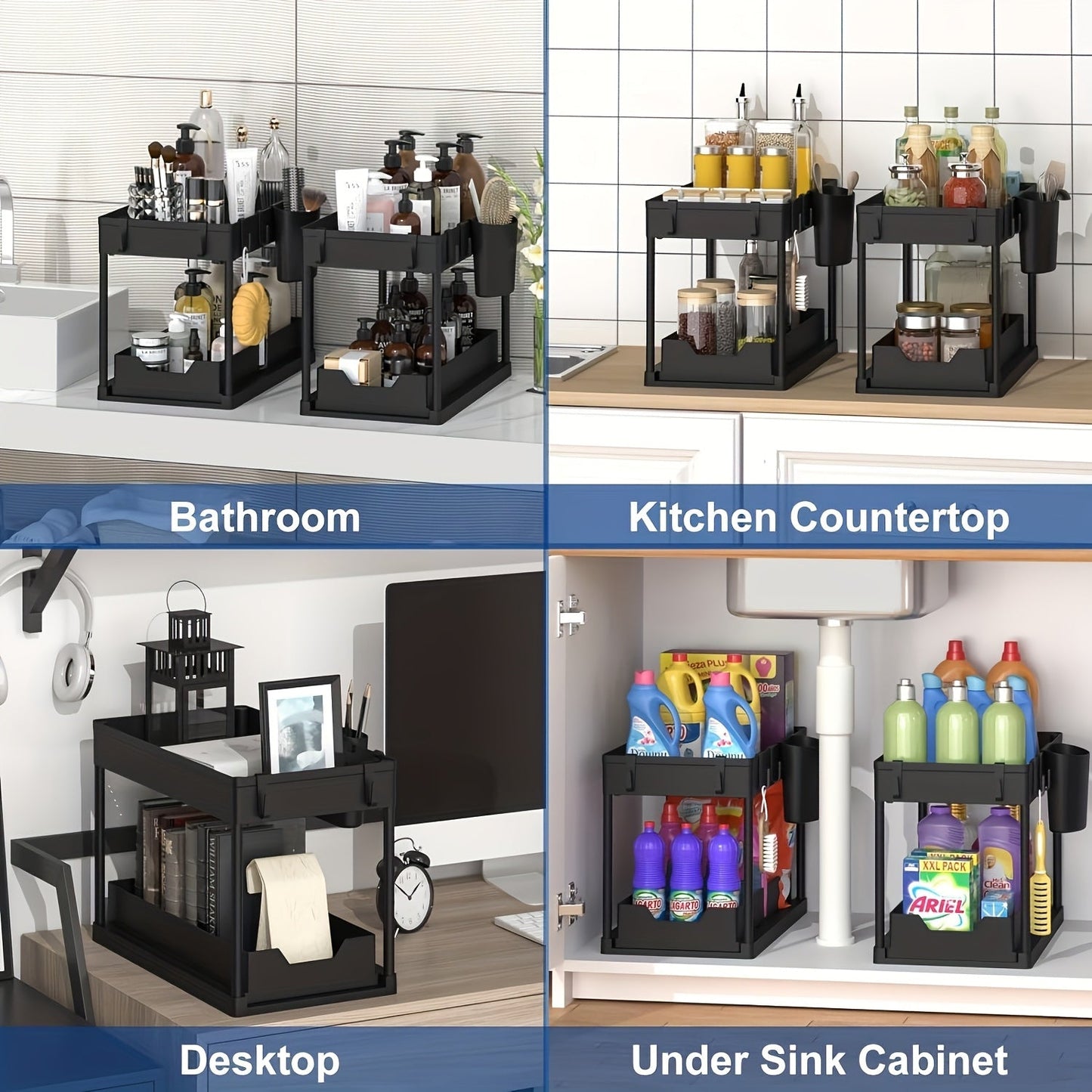 Expandable Under-Sink Cabinet Organizer