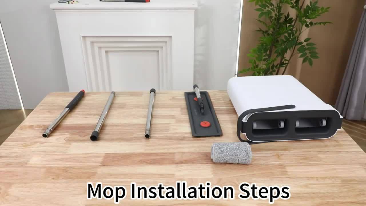 Flat Mop Set with Bucket and Wringing System