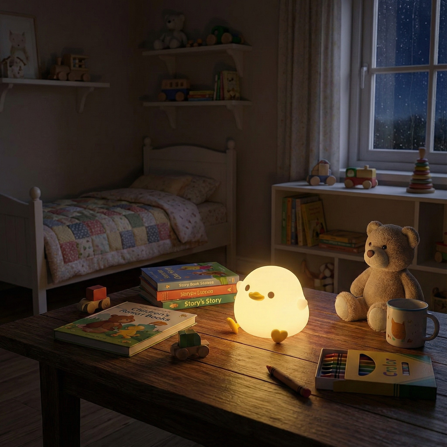 GlideGlow — Cute LED Night Light Lamp for Bedside & Kids Room Decor
