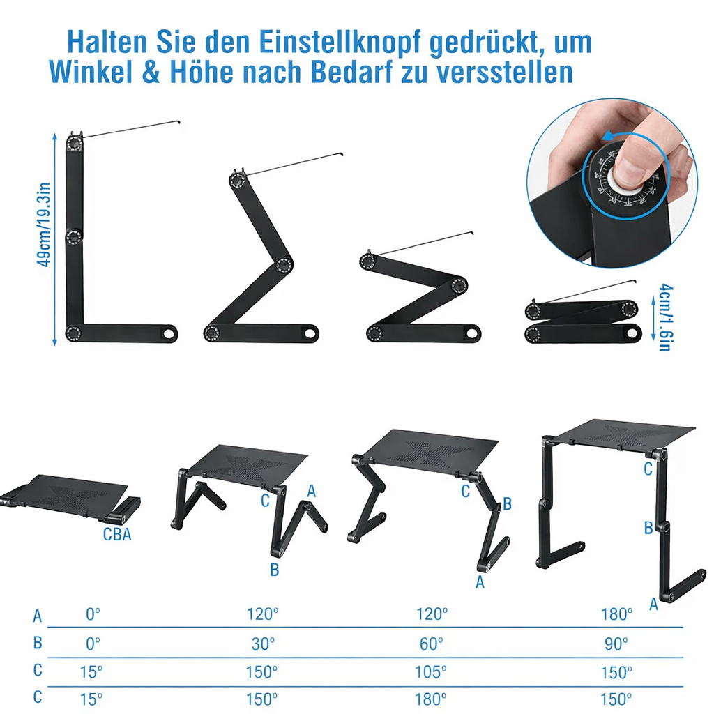 Laptop Riser | Adjustable Height & 360° Rotation | Promotes Healthy Posture | FlexStand 360