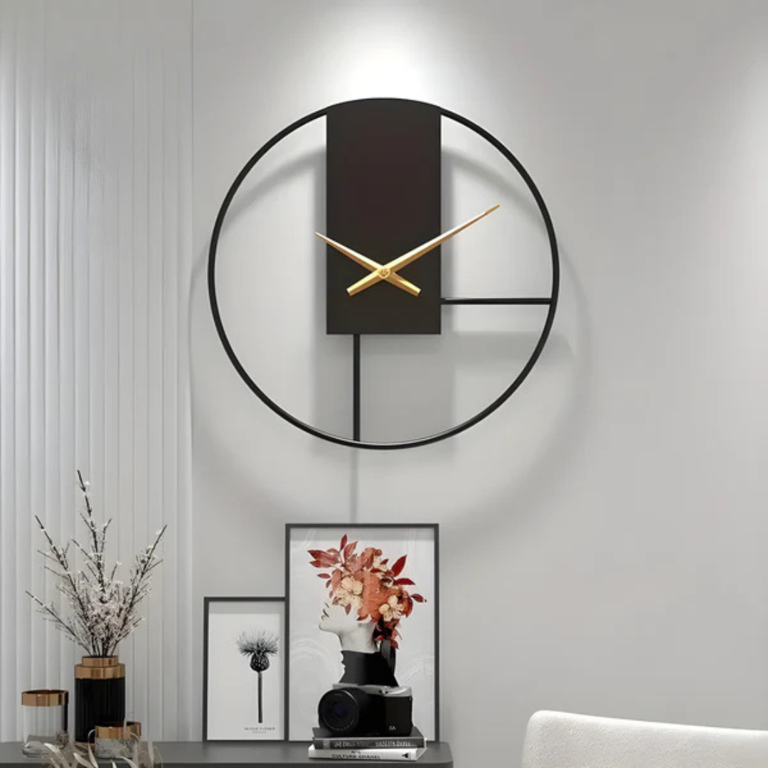 Large Minimalist Wall Clock – Silent Design for Living Room