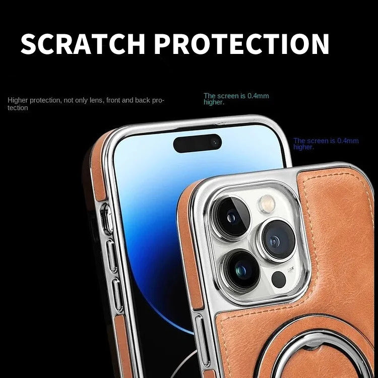 iPhone LuxeLeather Metal Stand Case