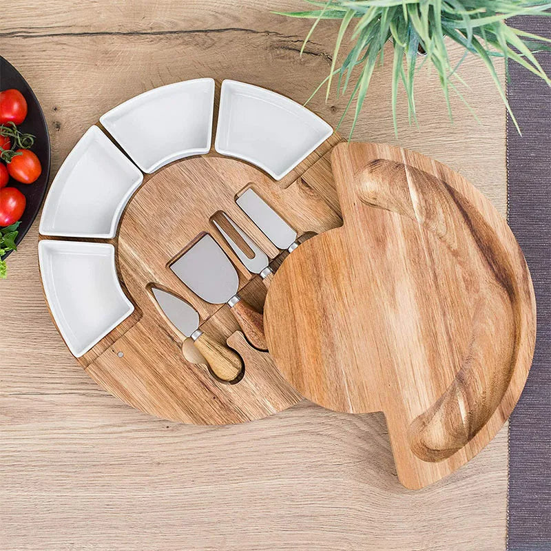 LuxeServe - Acacia Cheese Board & Knife Set