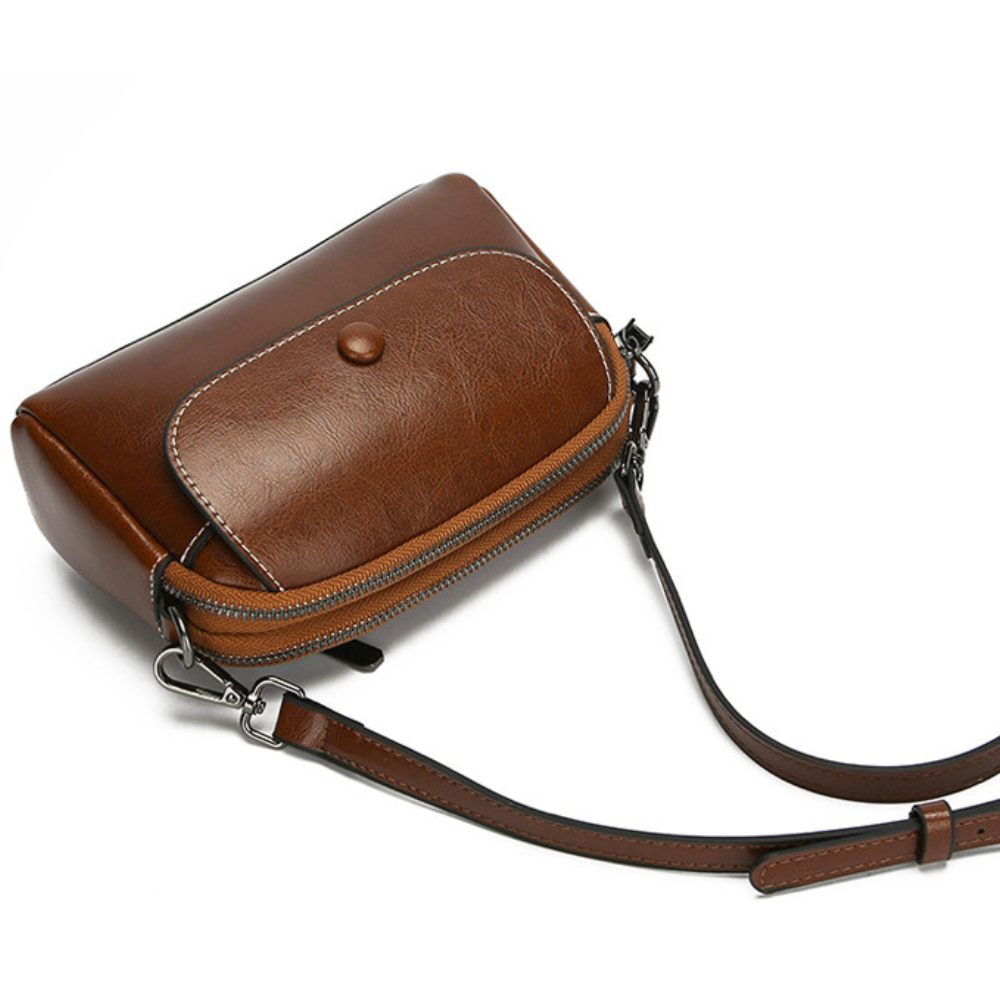 Bellana™ – Glossy Genuine Leather Shoulder Bag