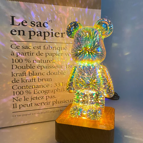 Galaxy Starlight Bear Lamp with 3D Fireworks Effect
