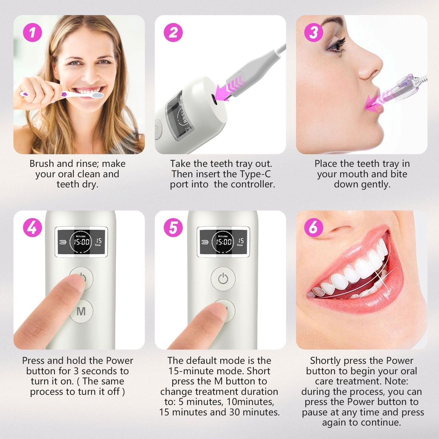 Gentle Dental Care Device for Gum Treatment with Red Light Therapy