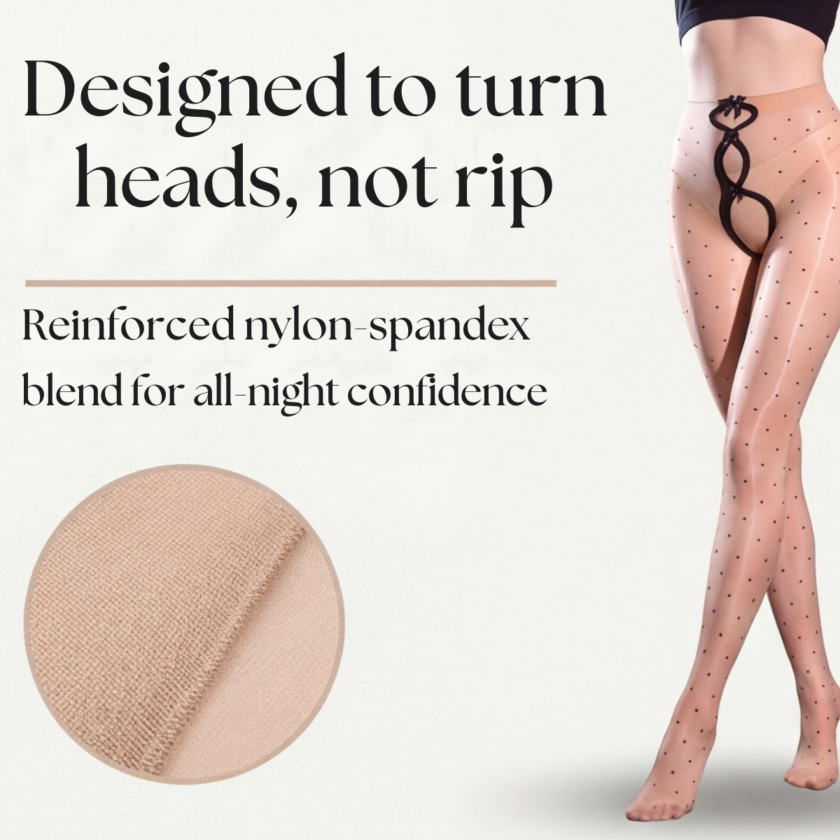 Aurelia™ – Bow Cutout Shimmer Polka Dot Tights
