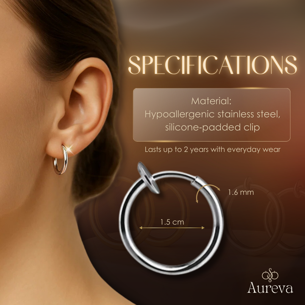 Women's Retractable Clip-On Comfort Earrings for Styling & Daily Wear