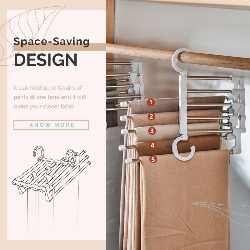 Pants Organizer Rack | Maximise closet space with sturdy multi-layer storage