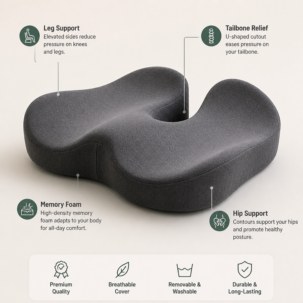 FlexiCush — Transform Your Seat into All-Day Tailbone Relief and Perfect Posture
