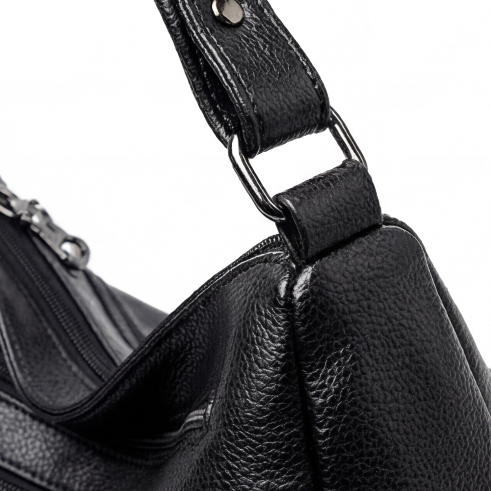 Carria™ – Soft Leather Multi Pocket Shoulder Bag