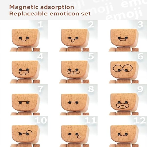 Arvilaro SwayMate Handcrafted Wooden Motion Figure with Magnetic Faces
