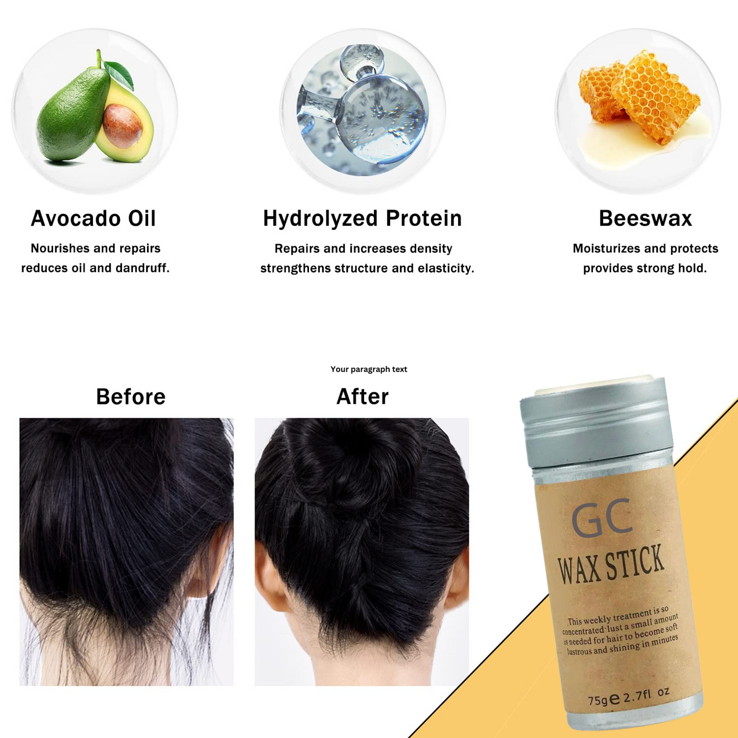 Hair Wax Stick for All-Day Hold and Natural Care for a Radiant Look