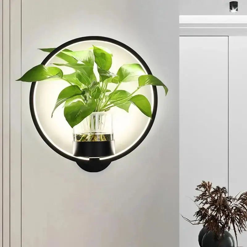 LED Wall Plant Light with Glass Vase | Warm Ambient Light | Decorative Wall Feature | GlowPlant