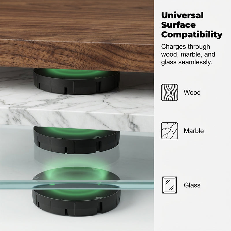 Hidden Desktop Charging Station for Wood & Stone Surfaces