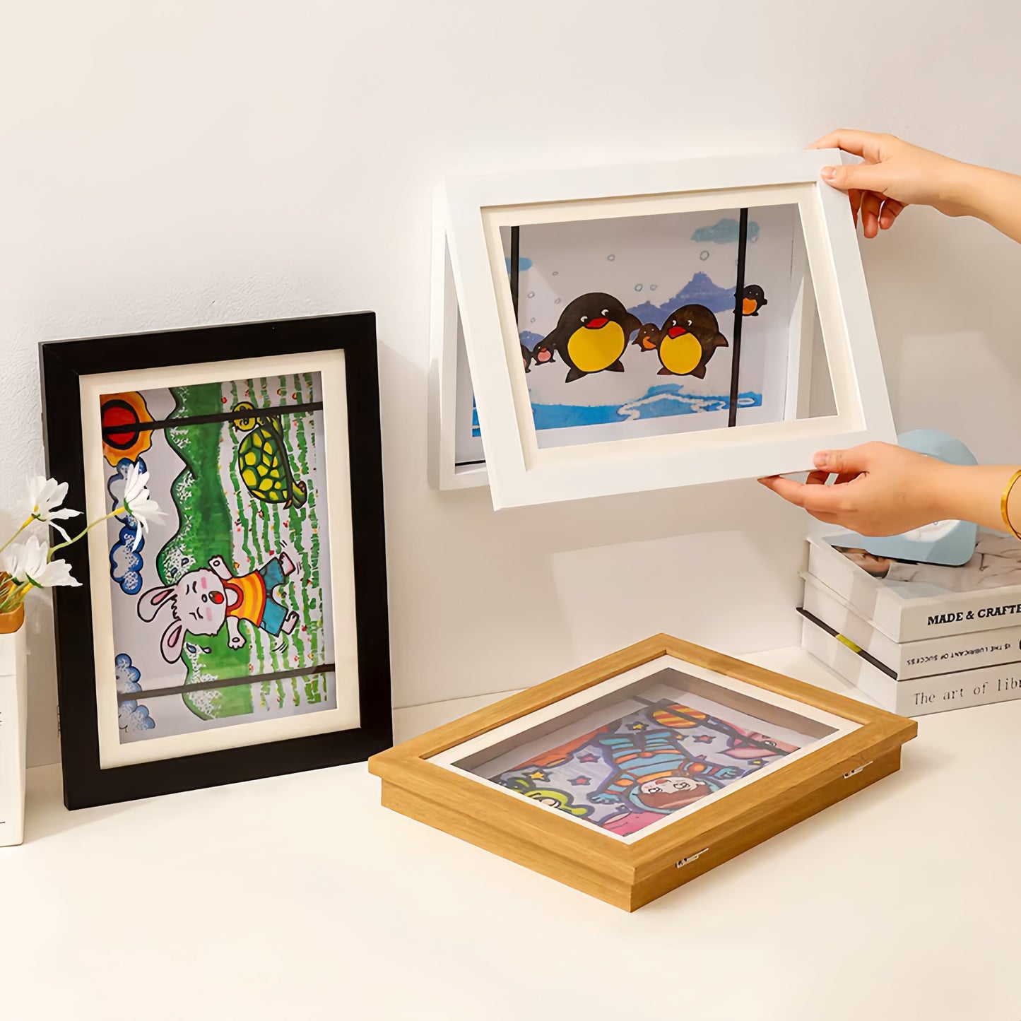 Artivoice — Kids Art Display Frame with Front-Opening Storage