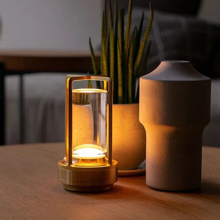Lumiere Lantern Cordless Crystal Table Lamp