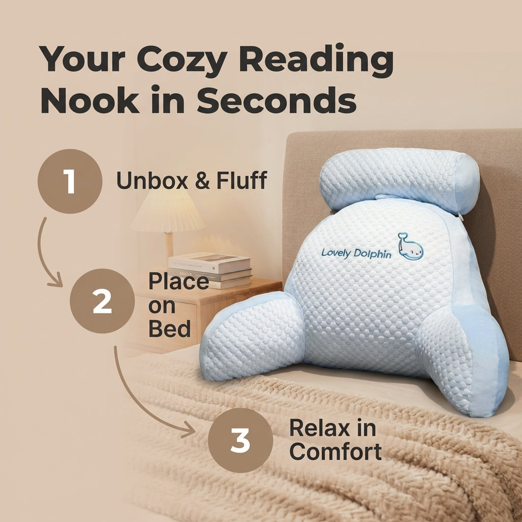BackWell Ergonomic Reading Pillow