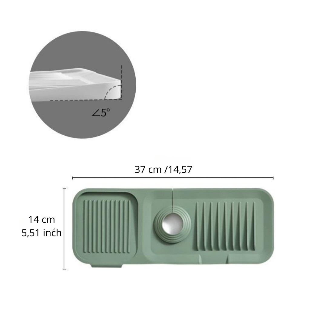 HydraGrip — Sink Splash Guard Mat with Drain Tray for Kitchen & Bathroom