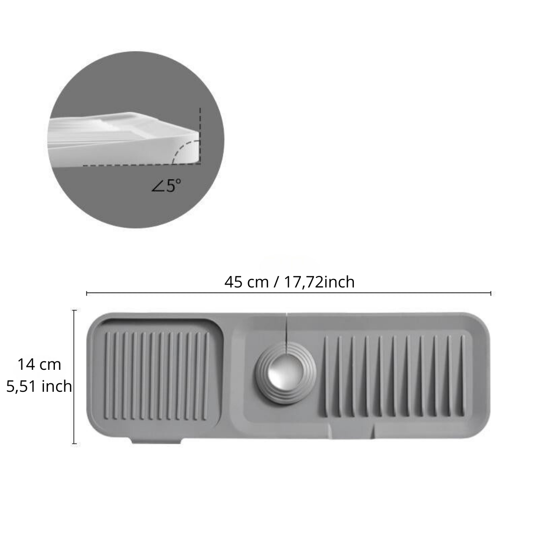 HydraGrip — Sink Splash Guard Mat with Drain Tray for Kitchen & Bathroom