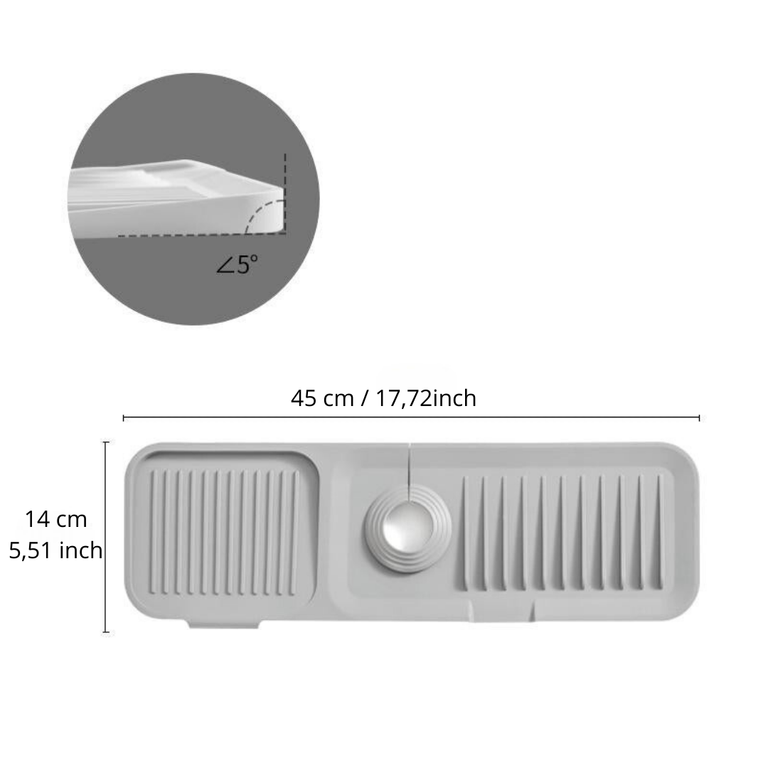 HydraGrip — Sink Splash Guard Mat with Drain Tray for Kitchen & Bathroom