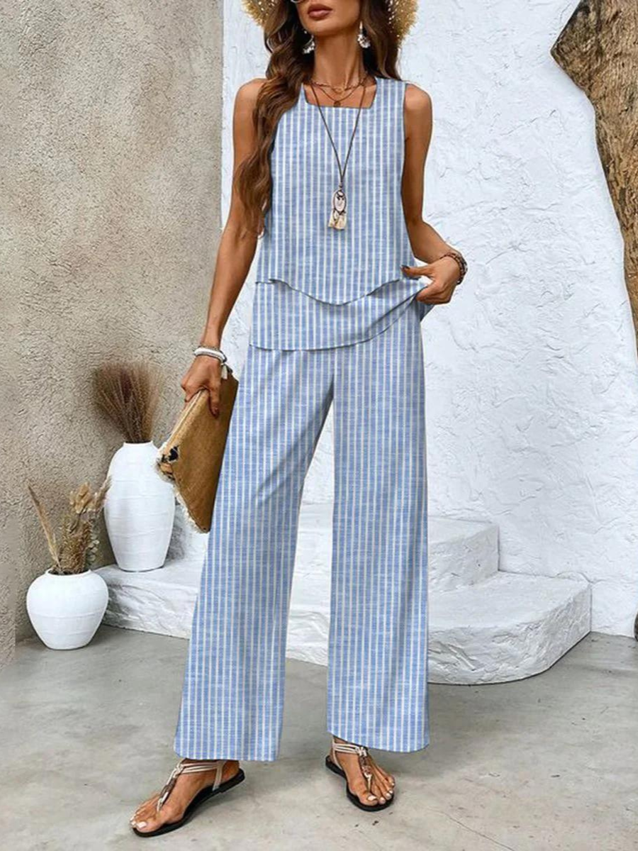 Victoria Women’s - Two-Piece Summer Outfit with Sleeveless Top