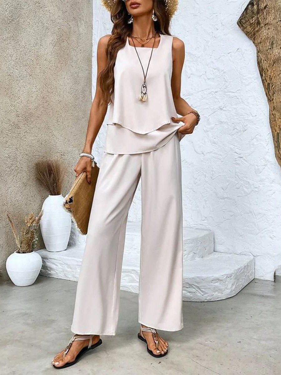 Victoria Women’s - Two-Piece Summer Outfit with Sleeveless Top
