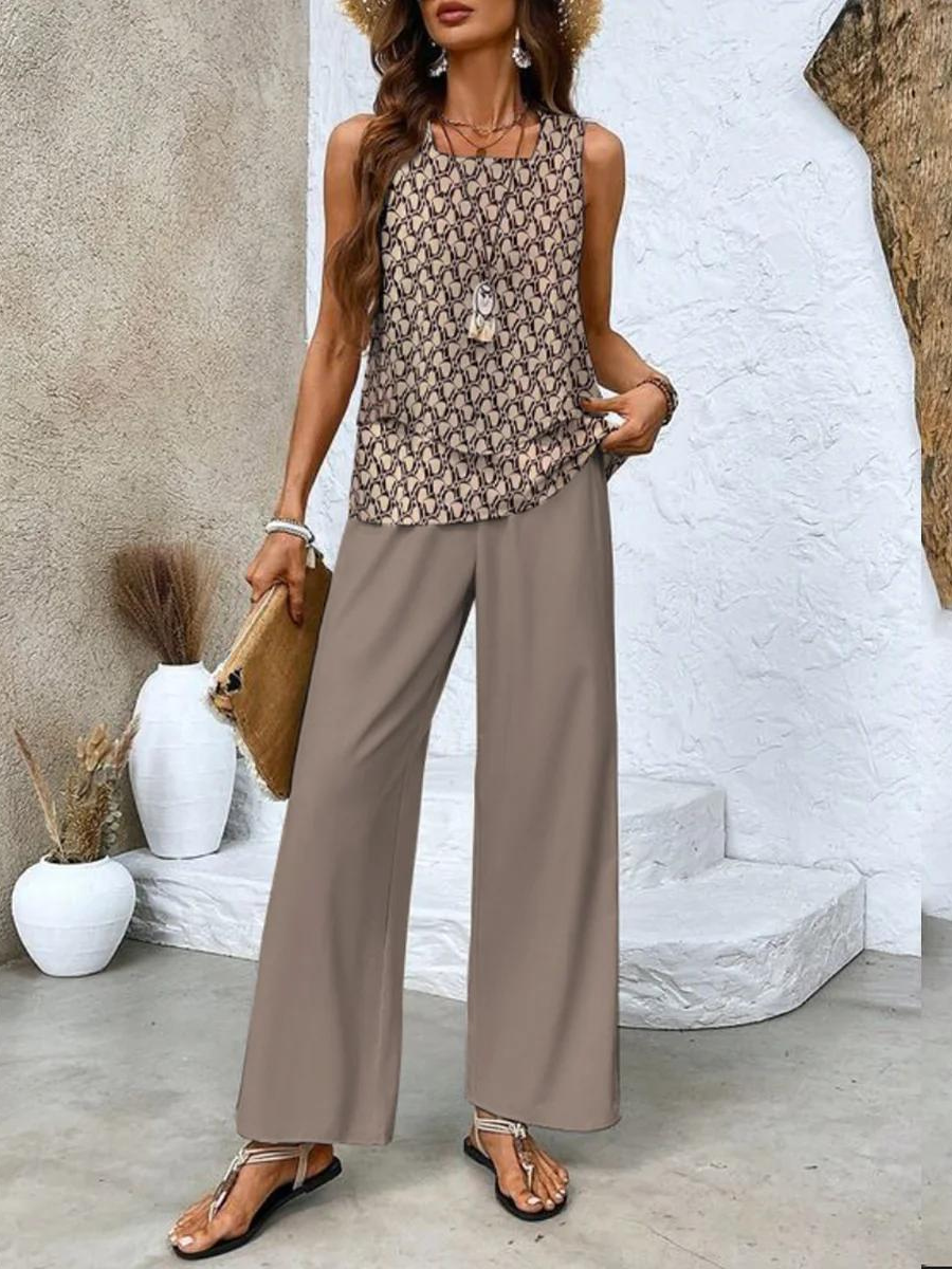 Victoria Women’s - Two-Piece Summer Outfit with Sleeveless Top