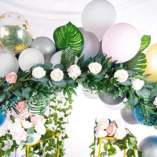 4 Packs 6.5 Feet Artificial Silver Dollar Eucalyptus Leaves Garland with Willow Vines Twigs Leaves for Wedding Decor - If you say i do