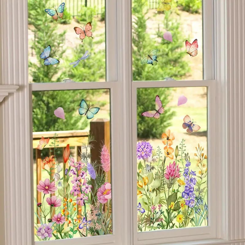 VividBlossom™ Floral Window Sticker