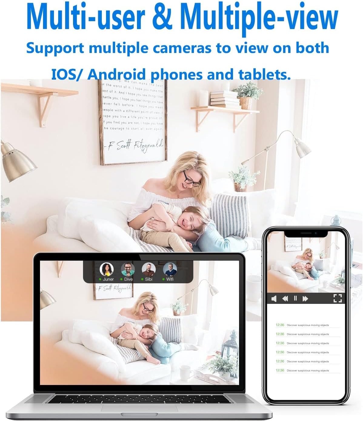 Indoor Surveillance Camera | Motion Sensing & Night Vision | Wi-Fi Enabled | SecureView