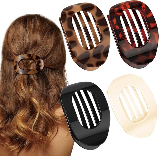 Women's Flat Hair Clips Set of 4 for Comfort & Styling