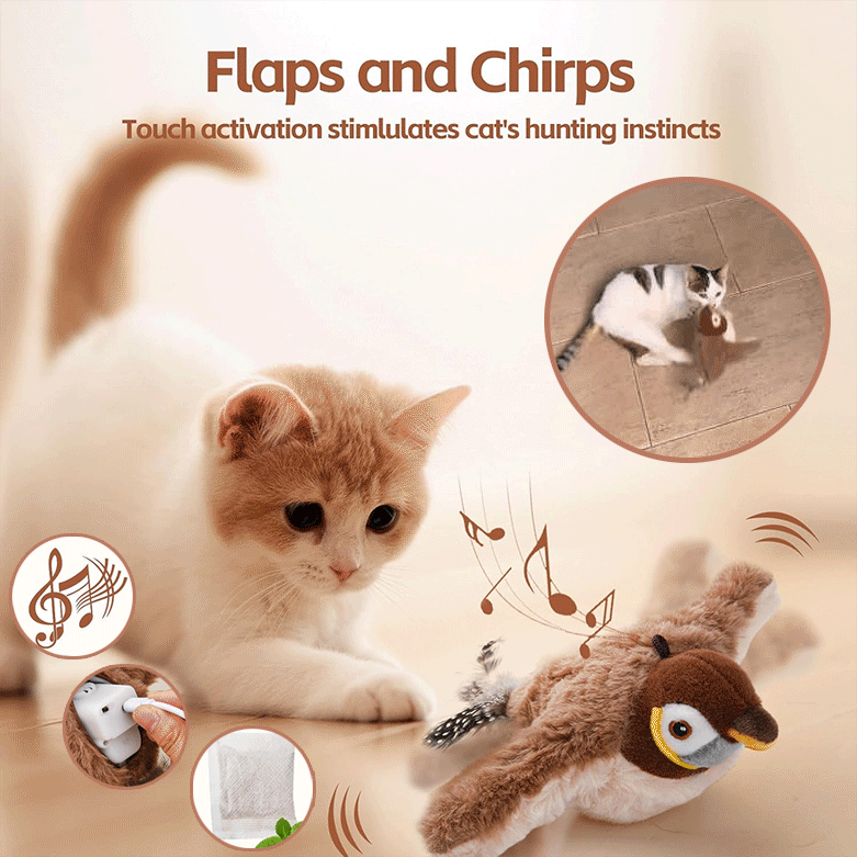 FierceFlyer — Interactive Cat Toy Bird with Flapping Wings & Rechargeable Design