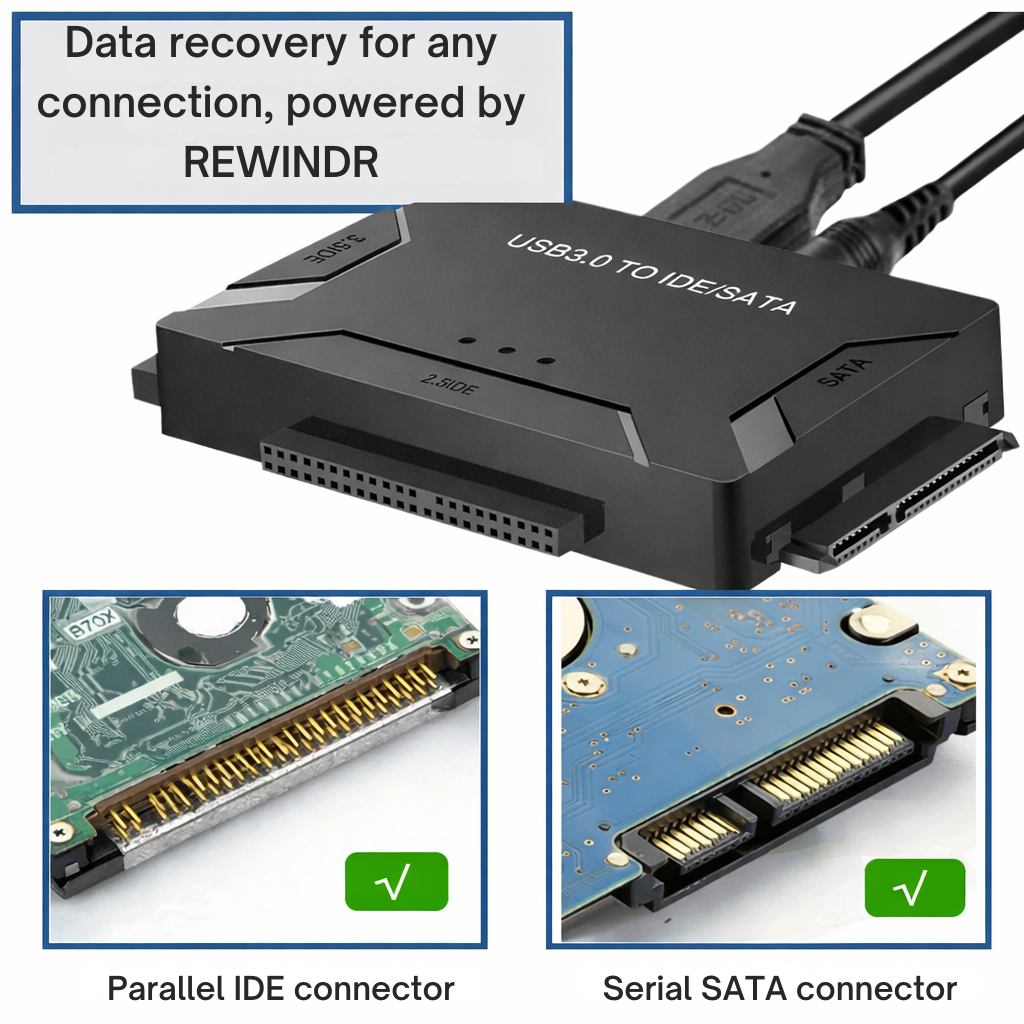 Hard Drive Converter USB | SATA & IDE Interface | Rapid Data Transfer | RecoverPro