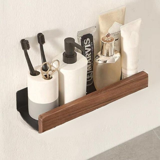 WoodHaven - Rustic Wooden Bathroom Shelf