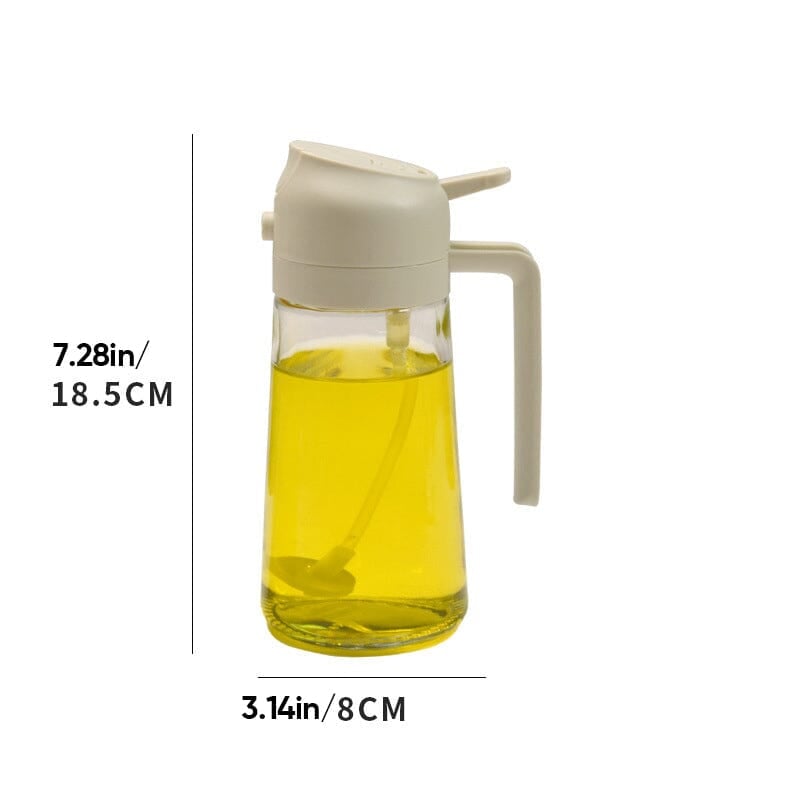 Dual-Function Glass Oil Dispenser and Sprayer for Kitchen Applications