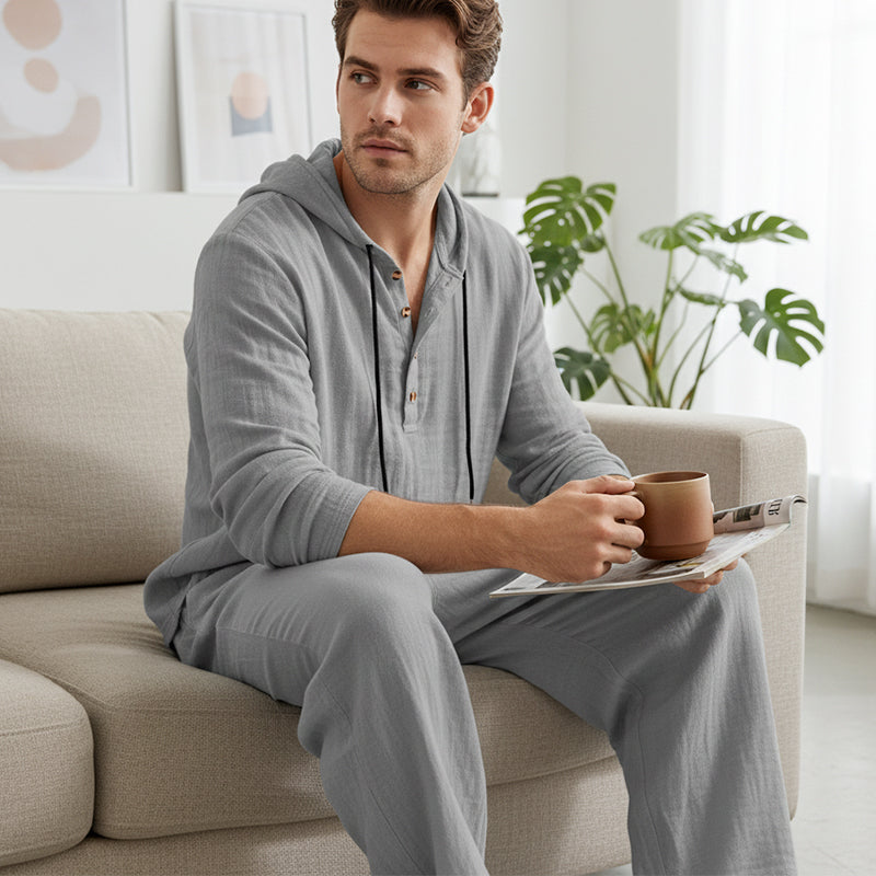 Drakescape™ – Relaxed Hooded Linen-Blend Two-Piece Set