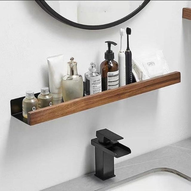 WoodHaven - Rustic Wooden Bathroom Shelf
