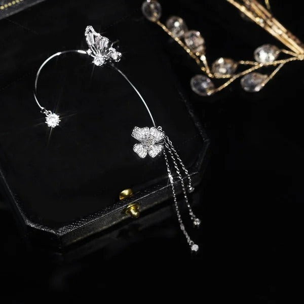 Aurelune™ – Butterfly and Flower Tassel Earrings (50% Off)