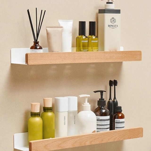 WoodHaven - Rustic Wooden Bathroom Shelf