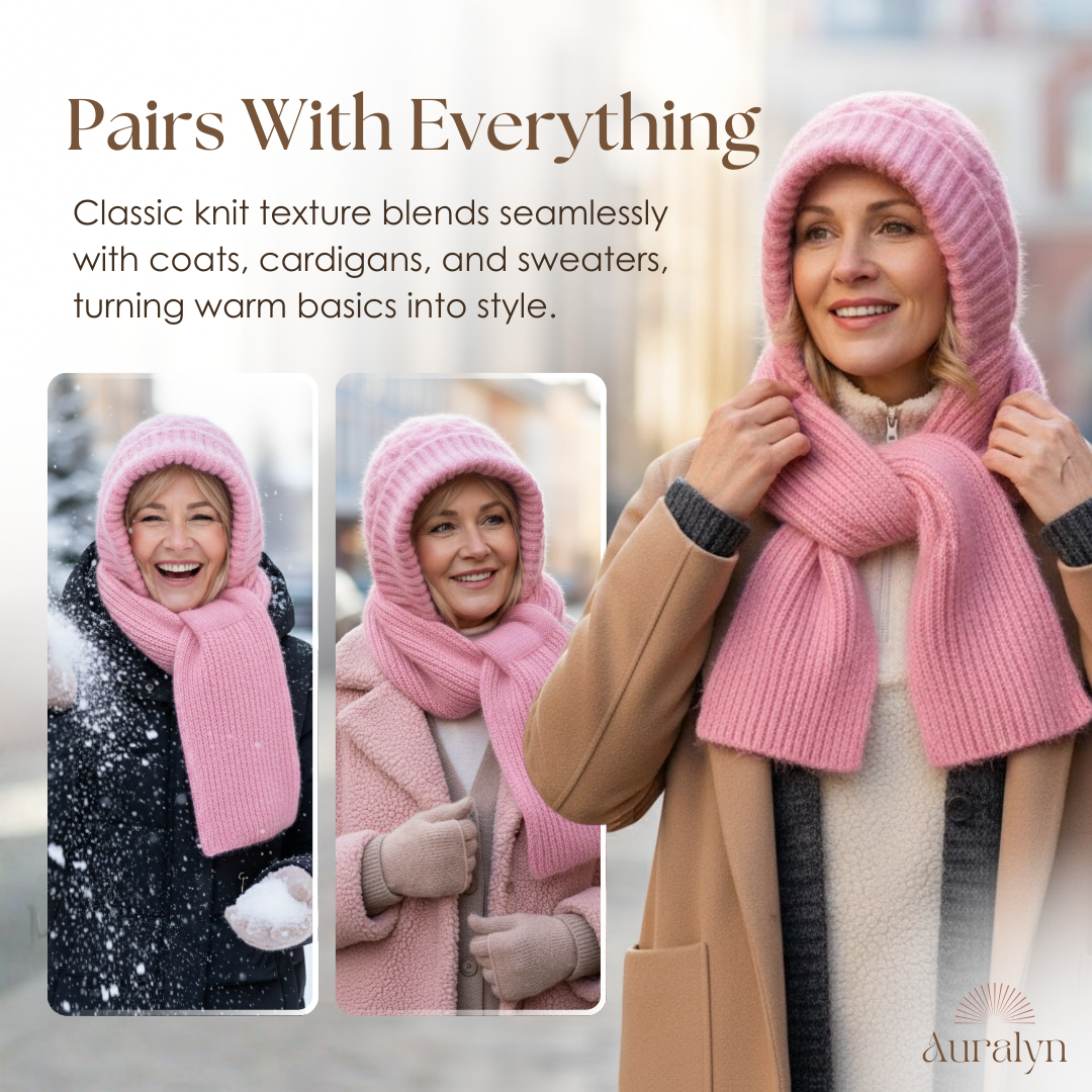 Auralyn™ – Women's Fleece-lined Knitted Hat Scarf (30% Off)